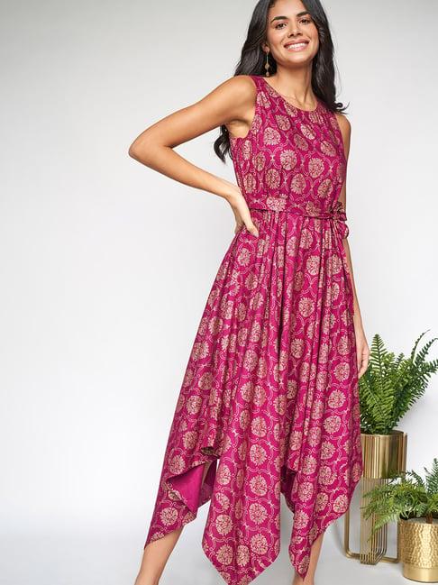 itse wine printed dress