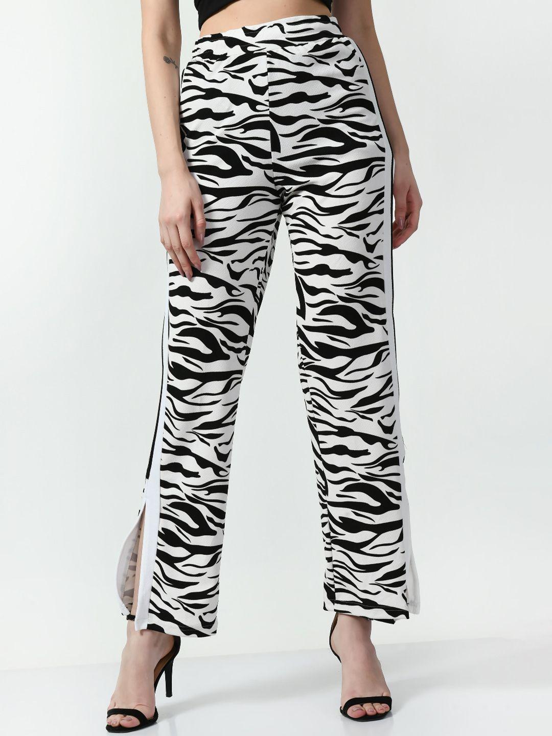 iuga women animal printed relaxed high-rise trousers