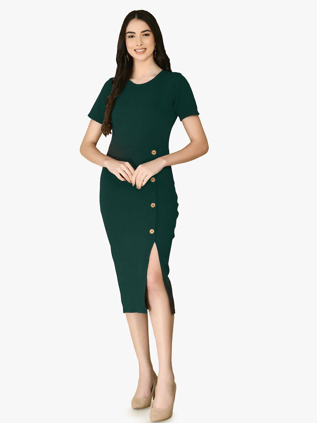 iuga green bodycon midi dress