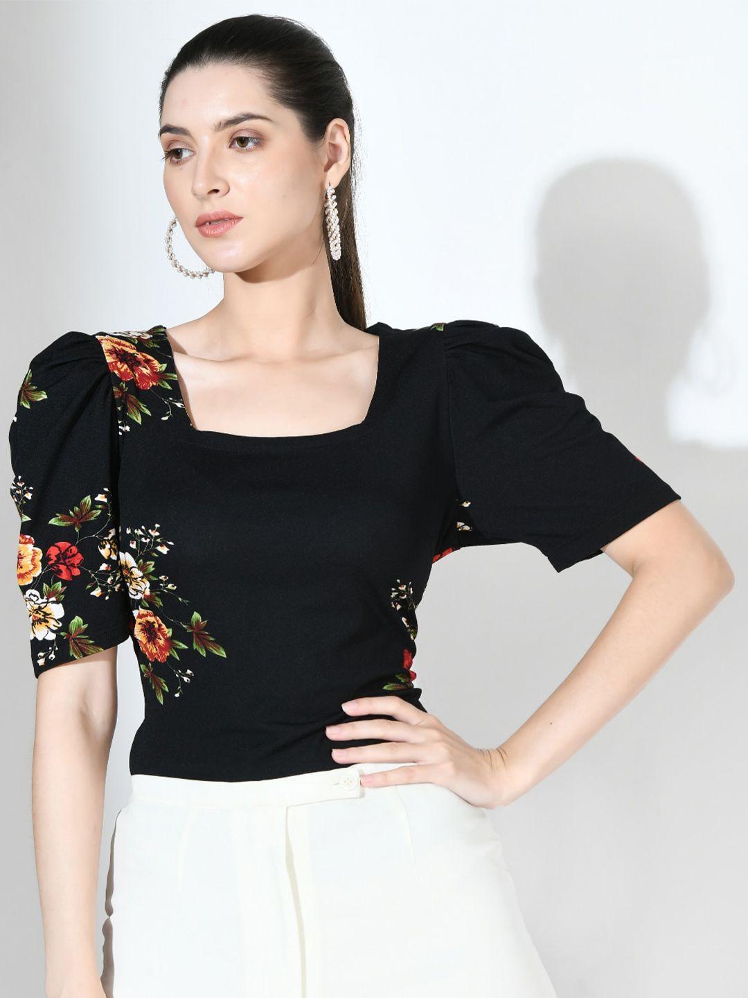 iuga multicoloured floral print puff sleeve top