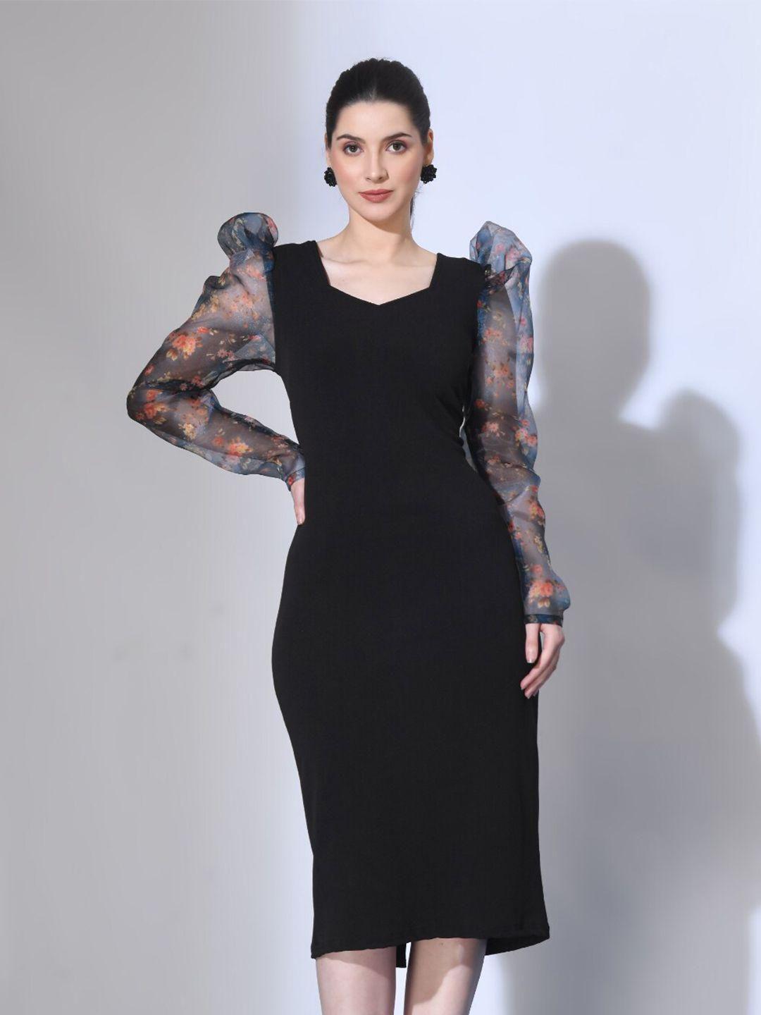 iuga puff sleeves sheath dress