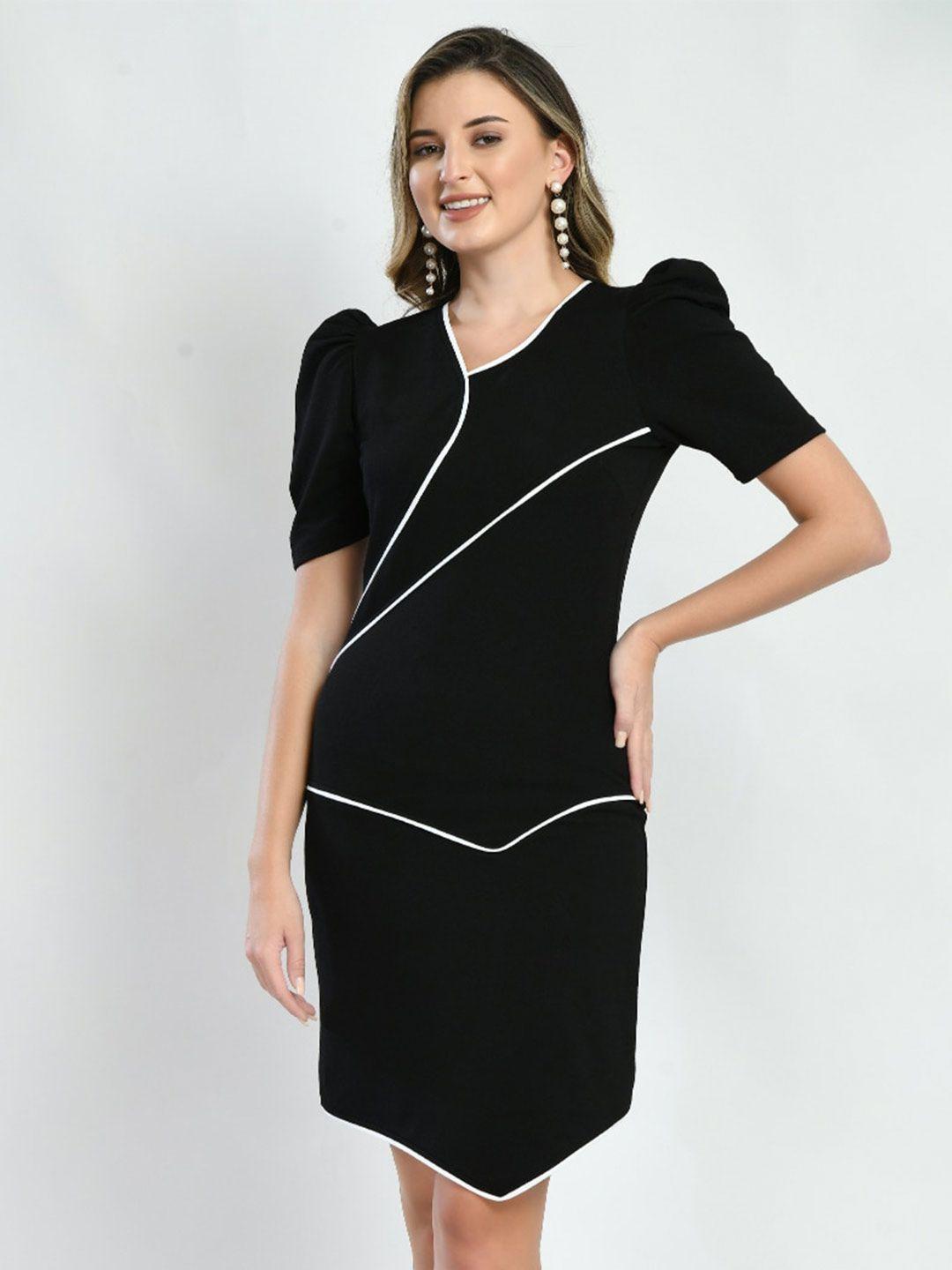 iuga puff sleeves sheath party dress