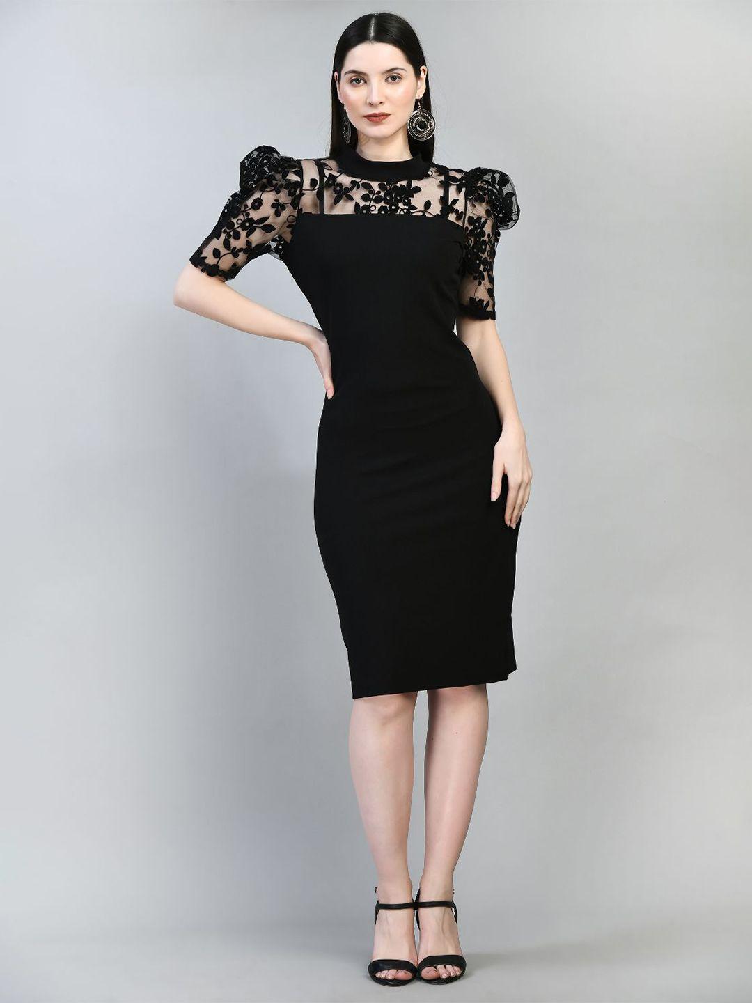 iuga round neck lace bodycon dress