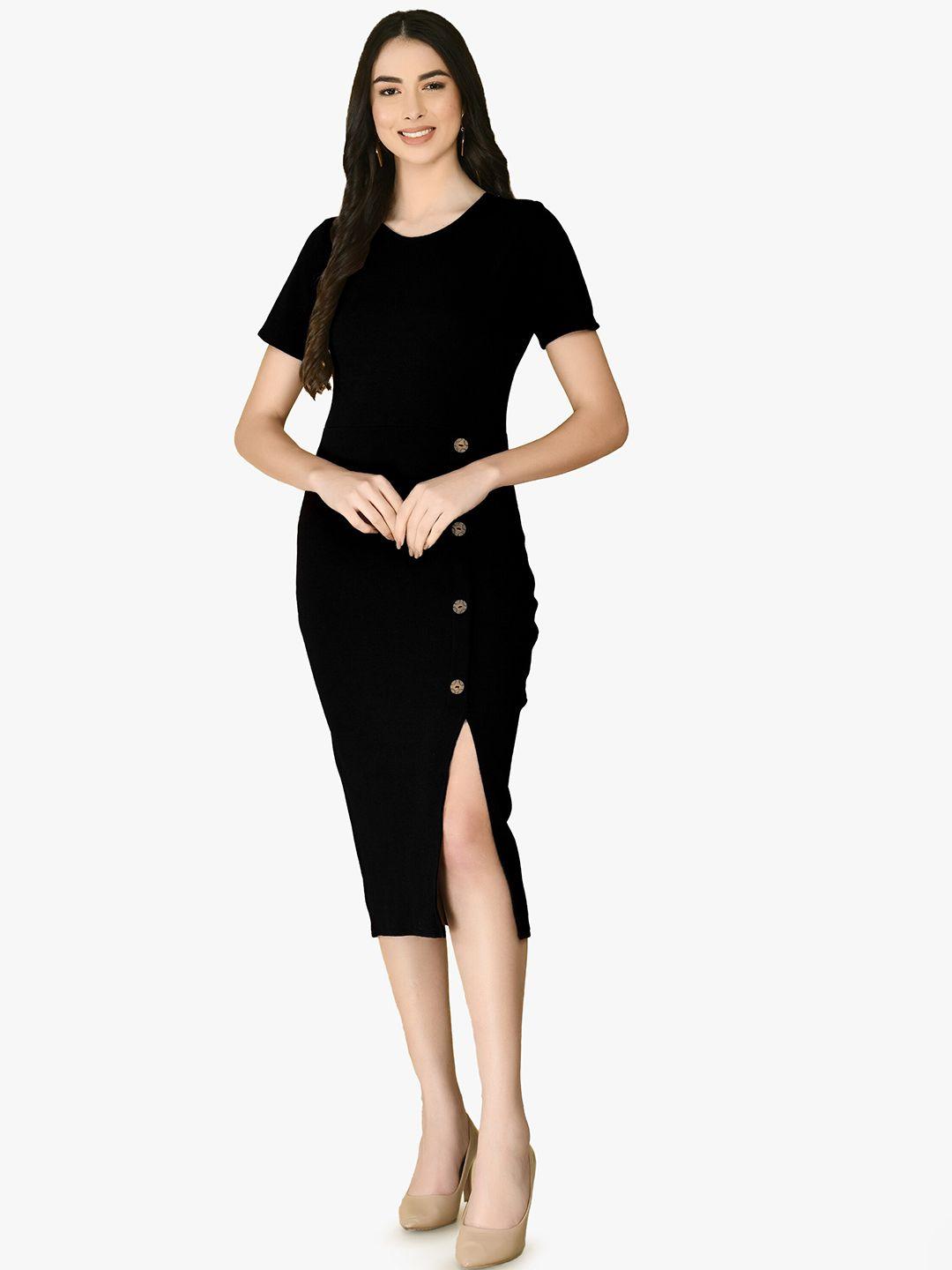 iuga women black bodycon midi dress