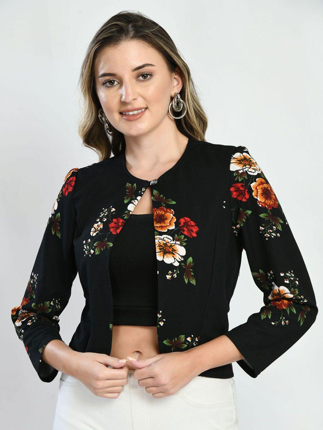 iuga women floral printed front open shrug