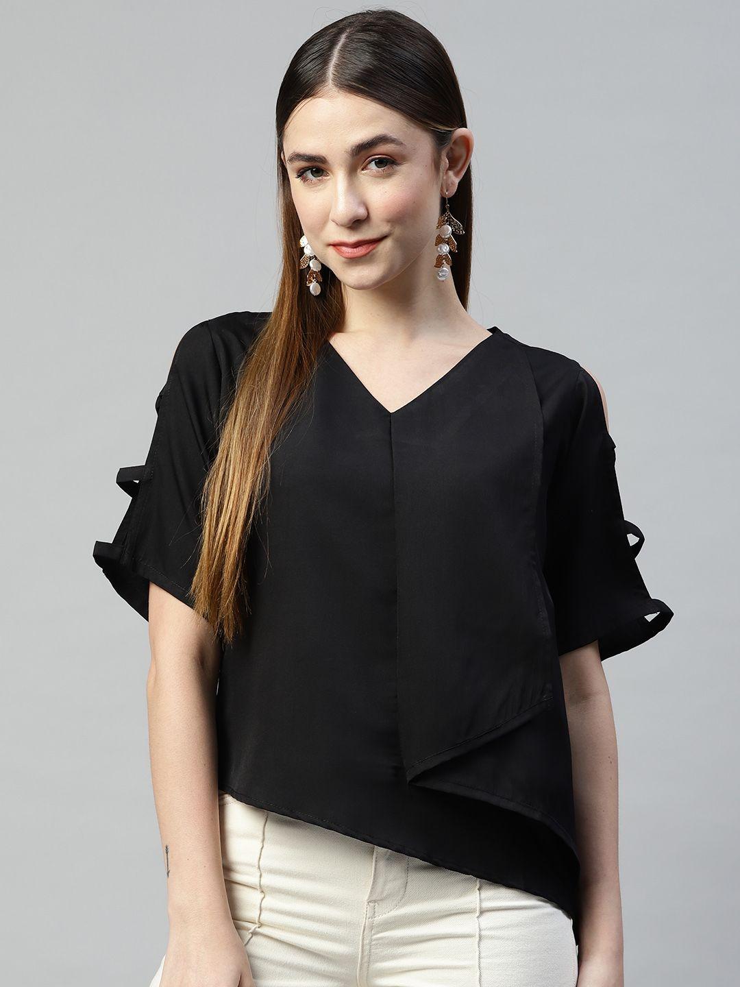 ives black crepe top