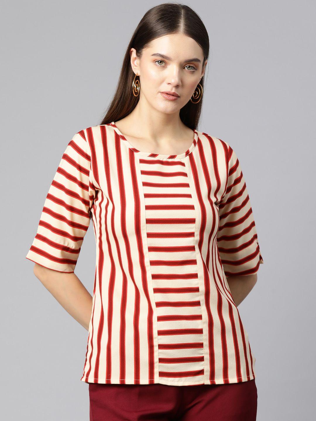 ives striped crepe top