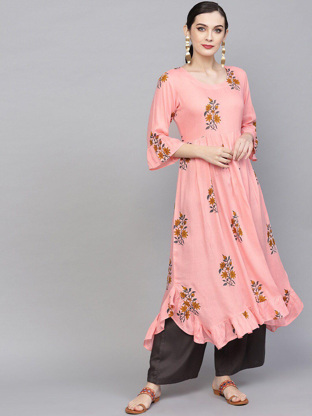 ives women floral printed a-line kurta