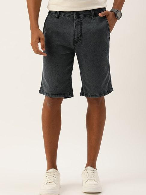 ivoc charcoal regular fit denim shorts