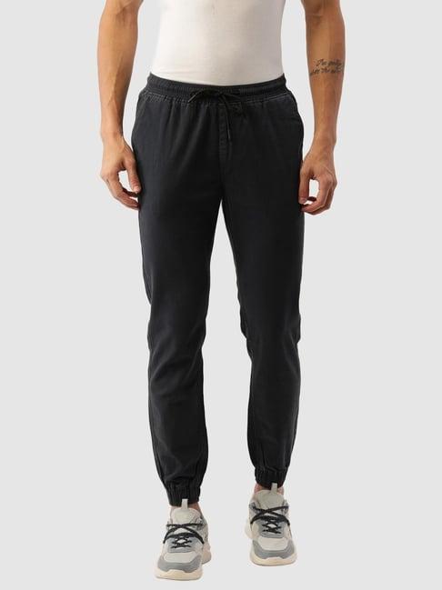 ivoc dark navy regular fit cotton jogger pants