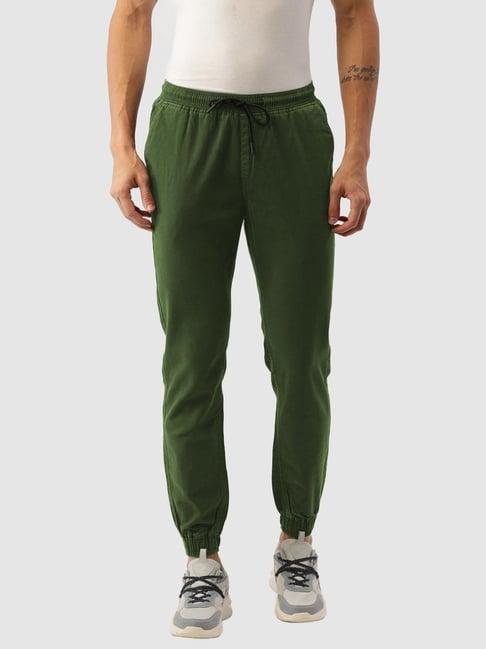 ivoc green regular fit cotton jogger pants