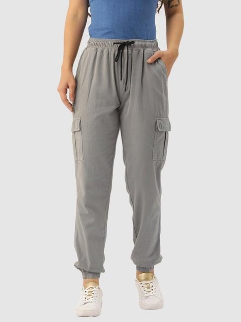 ivoc grey relaxed fit mid rise joggers jeans