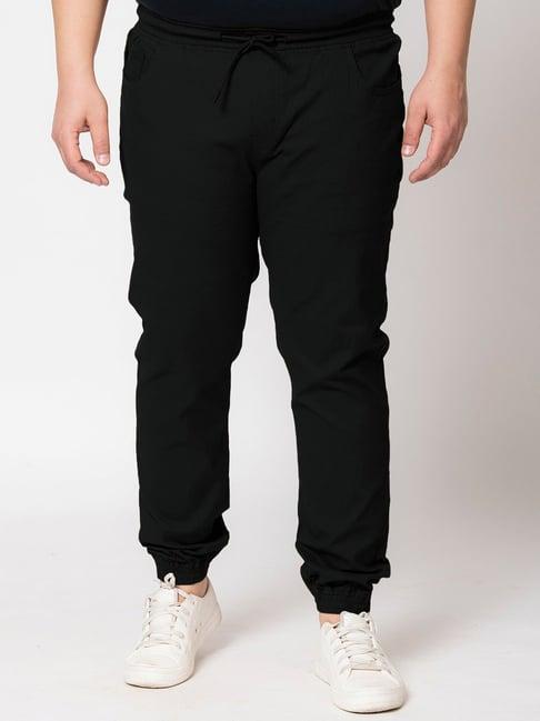 ivoc black regular fit plus size joggers