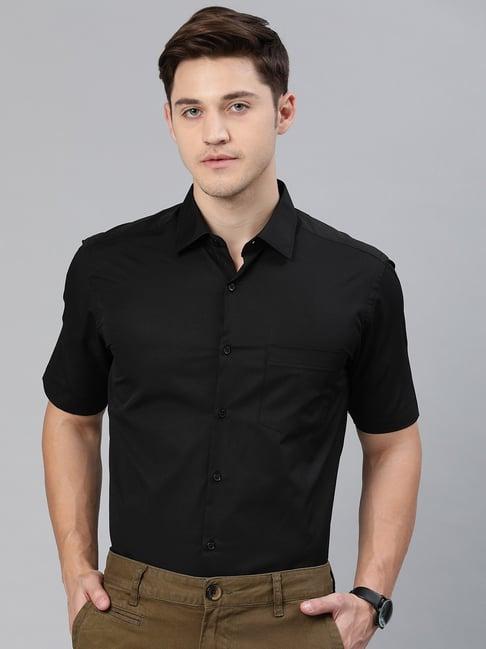 ivoc black regular fit shirt