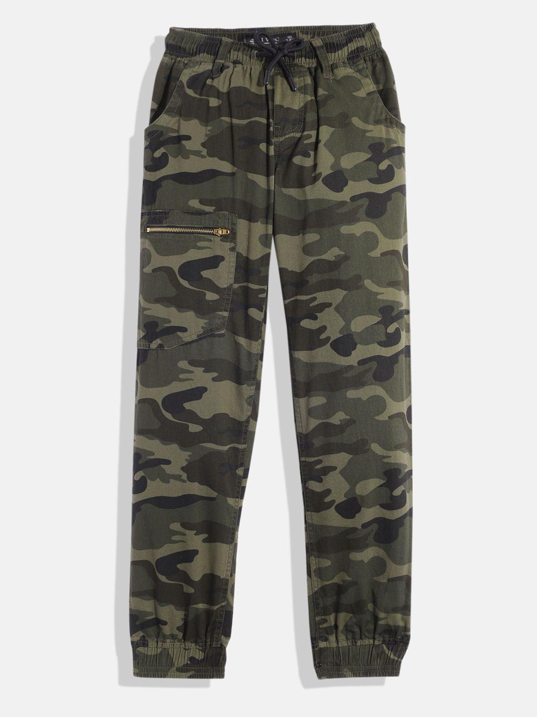 ivoc boys camouflage printed pleated joggers