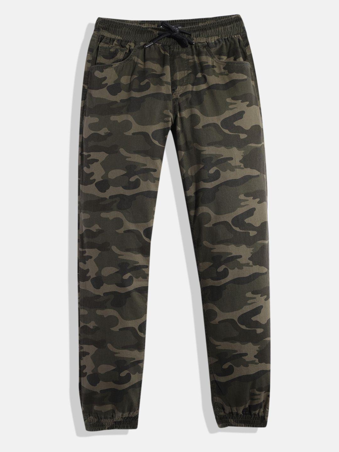 ivoc boys camouflage printed slim fit joggers