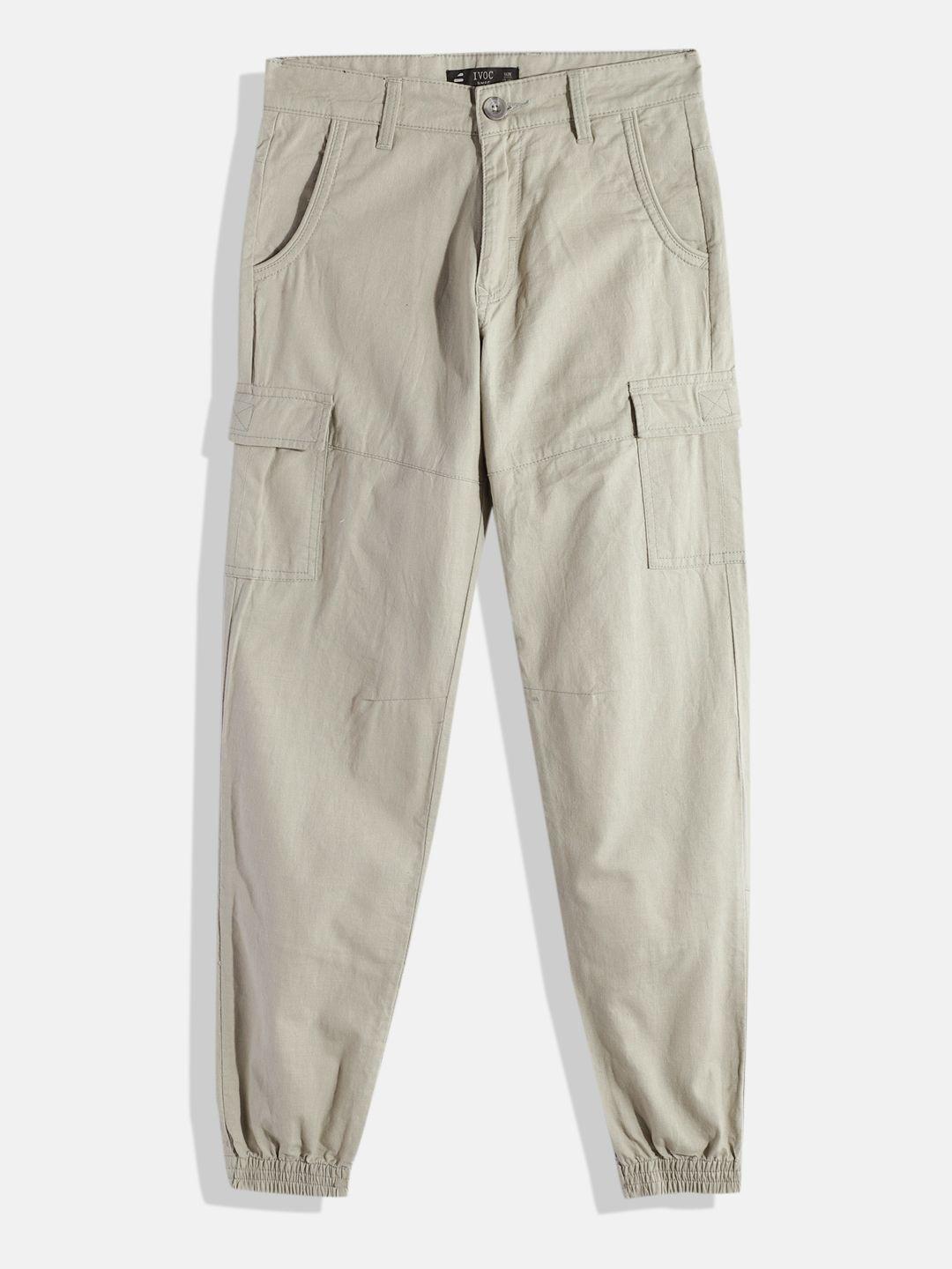ivoc boys slim fit cotton cargos trousers