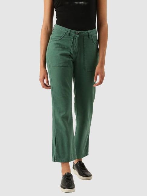 ivoc green cotton regular fit mid rise jeans
