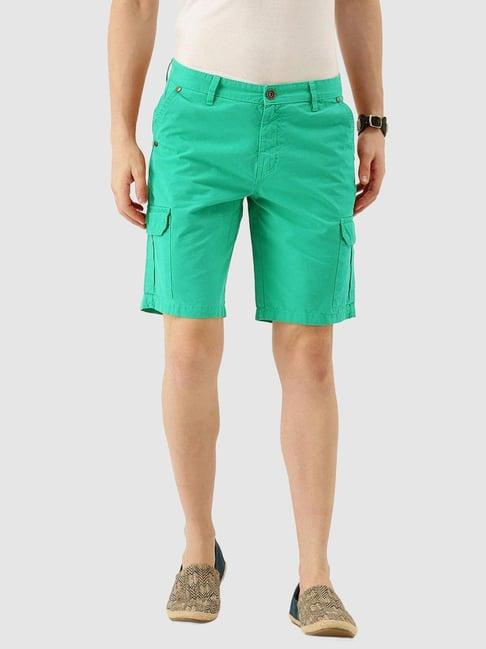 ivoc green regular fit cotton cargo shorts