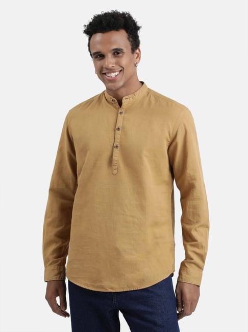 ivoc khakhi slim fit kurta