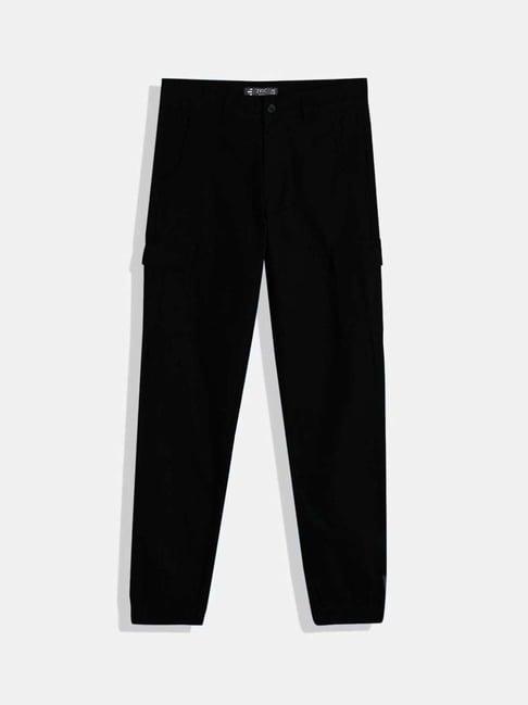 ivoc kids black cotton slim fit joggers