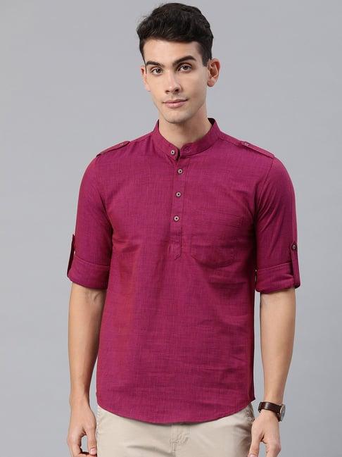 ivoc magenta regular fit short kurta