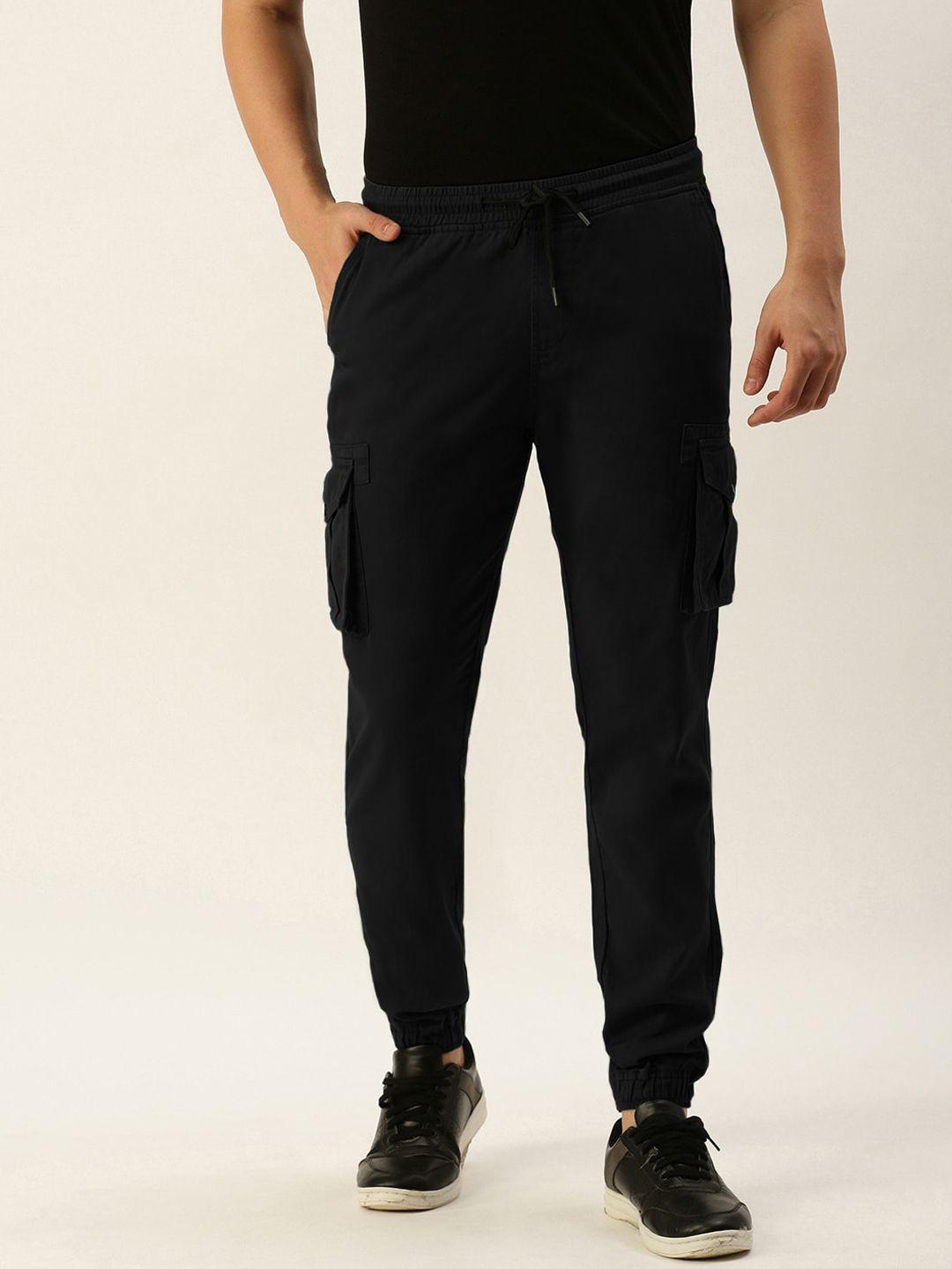 ivoc men mid-rise pure cotton joggers trousers