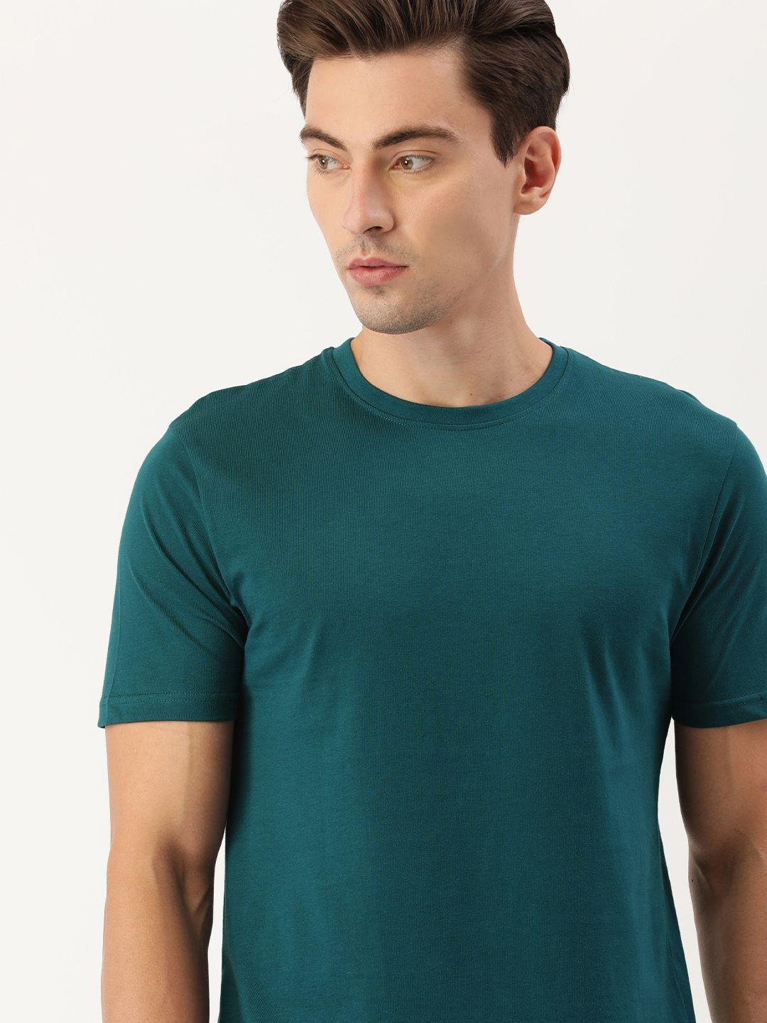 ivoc men teal green round neck cotton t-shirt