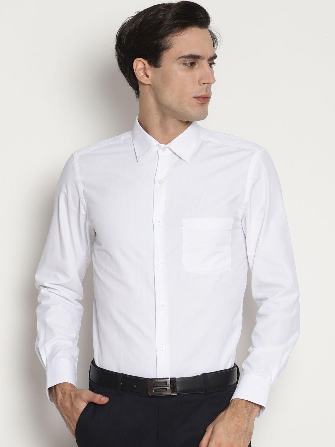 ivoc men white smart slim fit solid formal shirt
