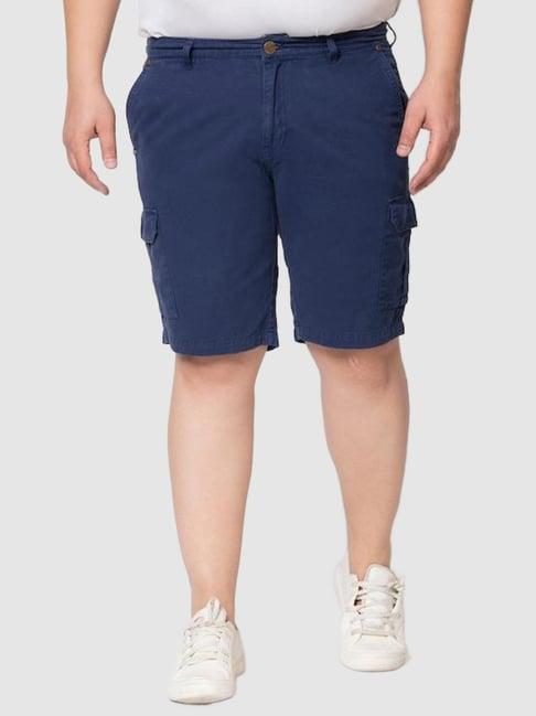 ivoc navy regular fit plus size cargo shorts