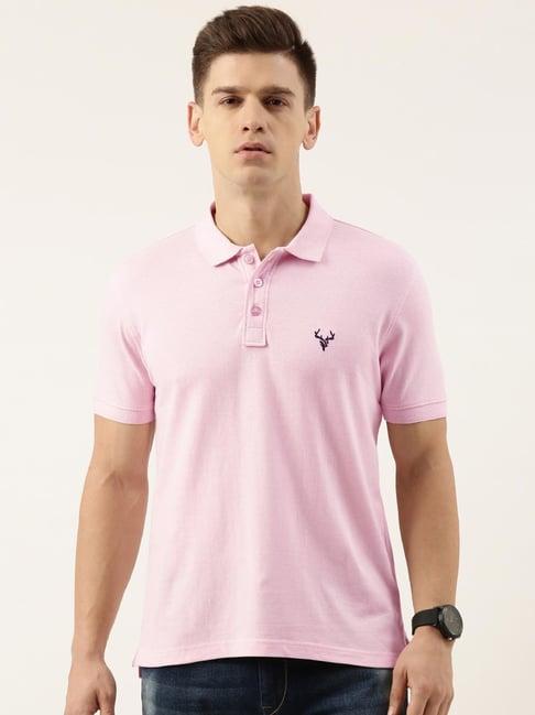 ivoc pink regular fit cotton polo t-shirt