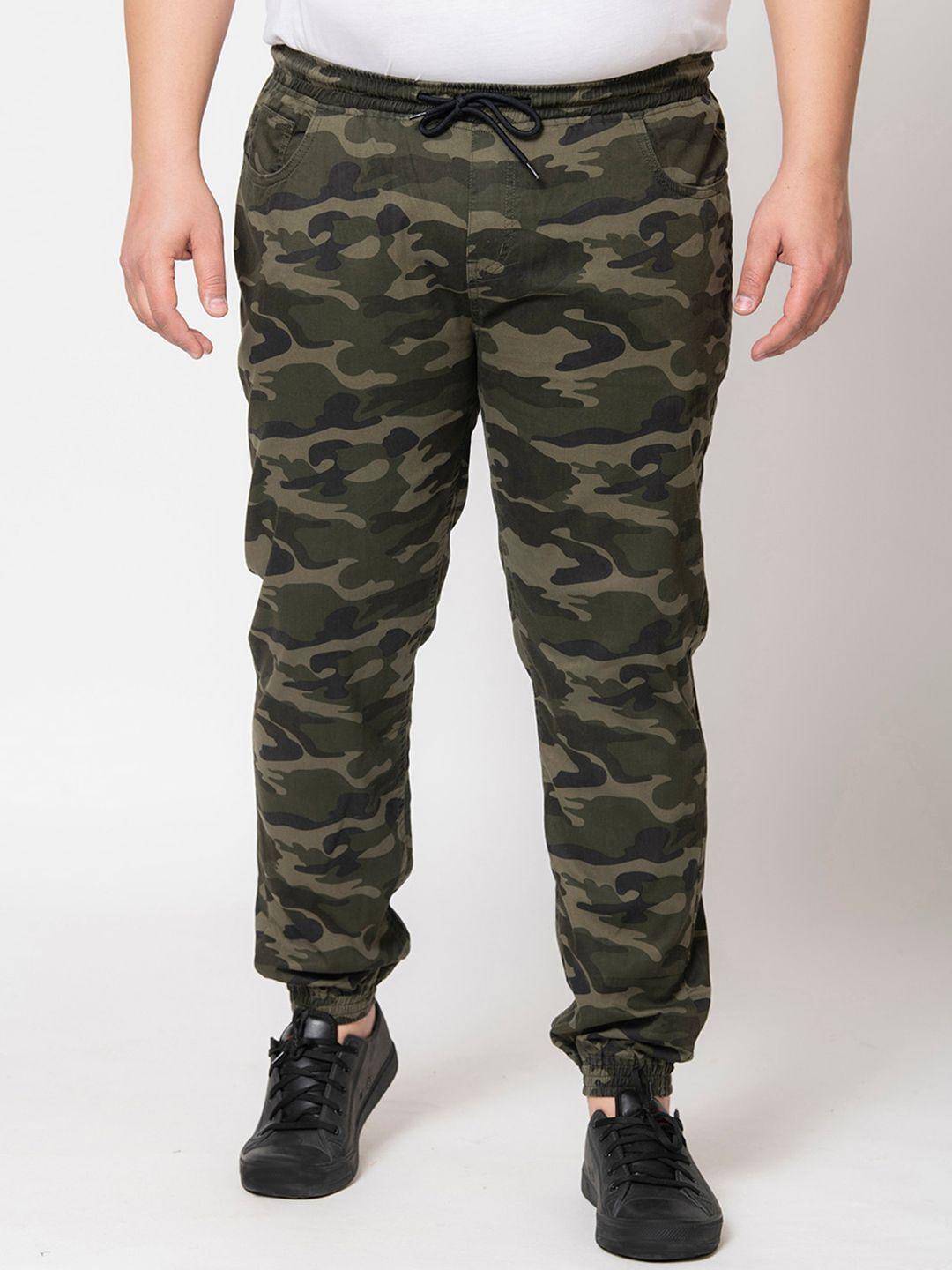 ivoc plus men plus size camouflage printed pure cotton regular fit sports joggers