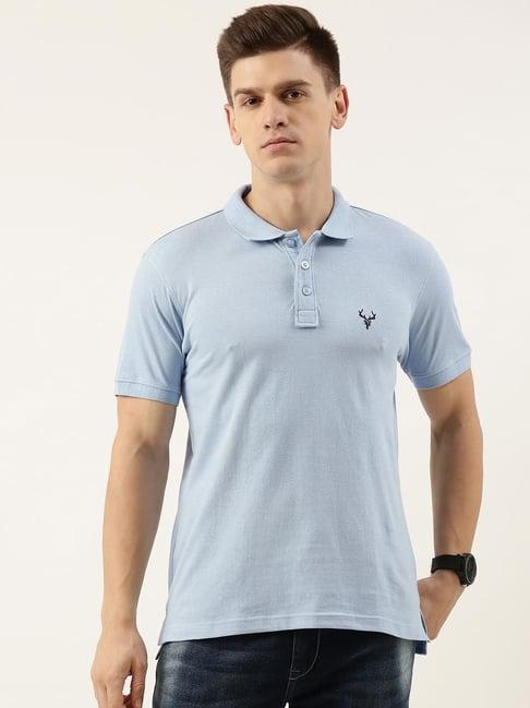 ivoc sky blue regular fit cotton polo t-shirt