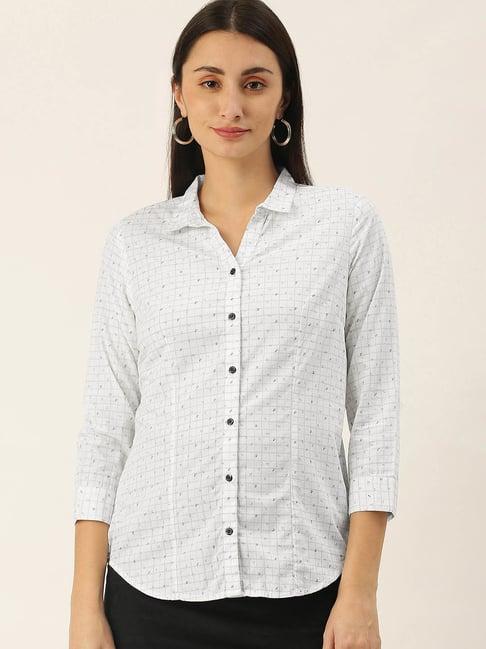 ivoc white check shirt