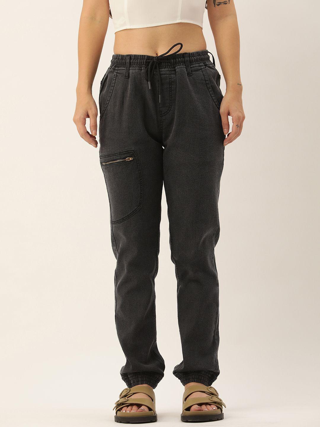 ivoc women charcoal grey solid jogger