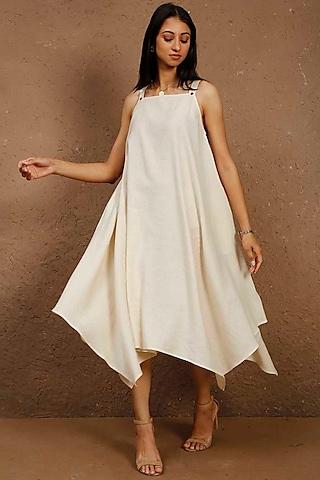 ivory cotton linen dress