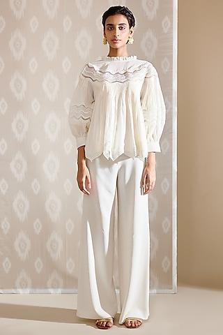 ivory cotton voile top