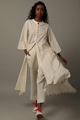 ivory embroidered jacket with pants