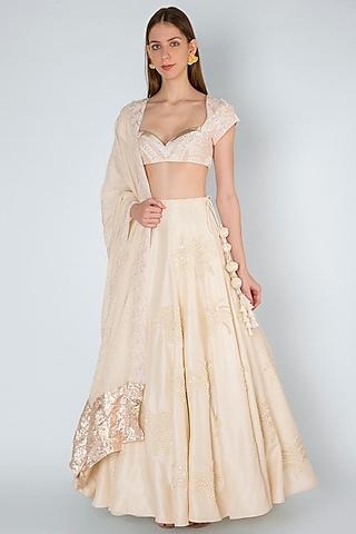 ivory embroidered lehenga set