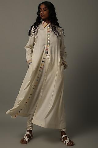 ivory embroidered tunic with trousers