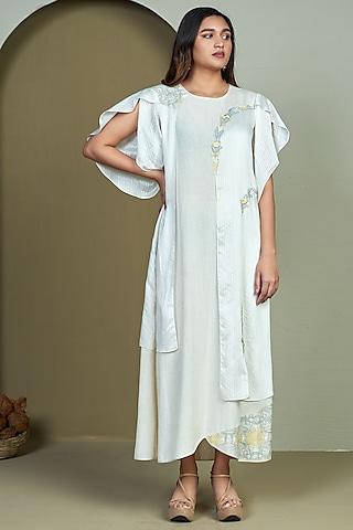 ivory embroidered tunic