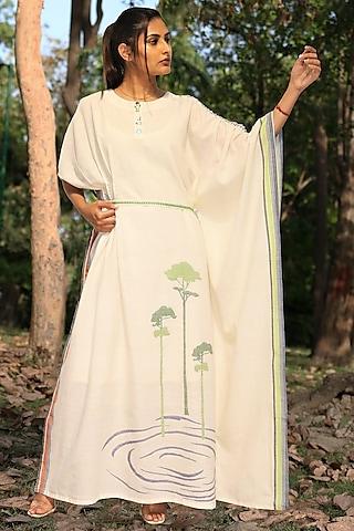 ivory handwoven tunic with belt