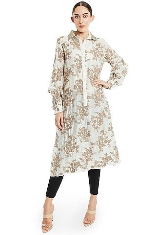 ivory & gold chanderi tunic