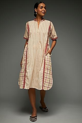 ivory & red cotton dress