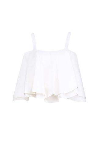 ivory cold shoulder ruffled top and pants set