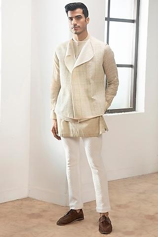 ivory cotton bundi jacket