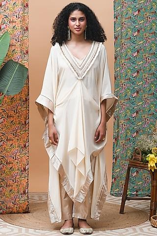 ivory cotton kaftan set