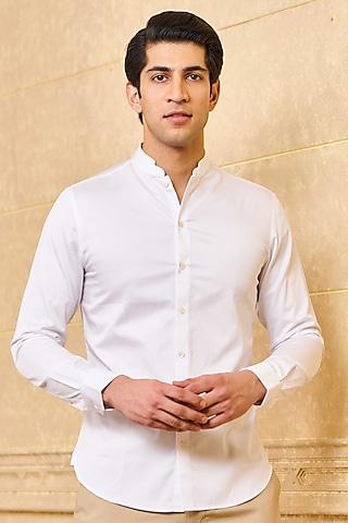 ivory cotton linen shirt