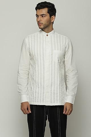 ivory cotton poplin shirt