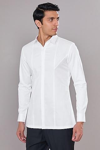 ivory cotton satin shirt